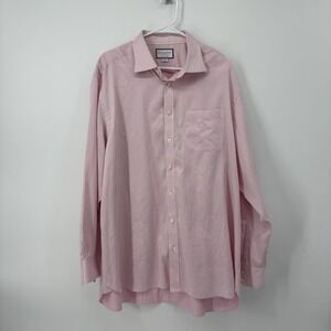 Charles Tyrwhitt Mens Shirt 18/36 Pink Button Up Classic Fit Egyptian Cotton